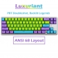 ANSI 68 Keys PBT Doubleshot Backlit Keycaps Set OEM Profile for MX Mechanical Gaming Keyboard VA68 K80T
